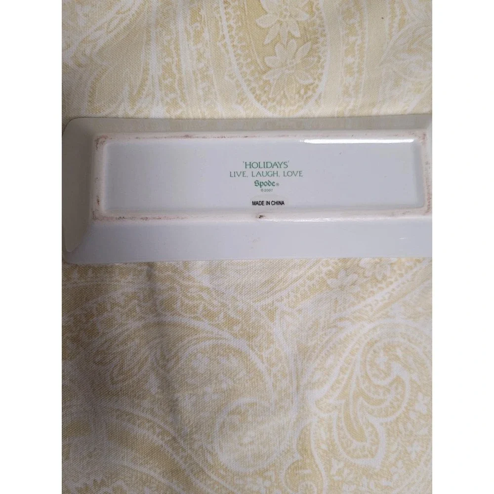 Spode Holidays Live Well, Laugh Often, Love Much Holiday Trinket Tray 2007